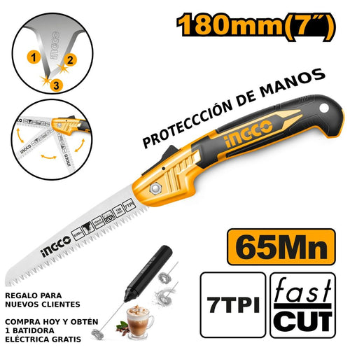 INGCO® Sierra de Acero SK5 reforzado con Carbono + REGALO